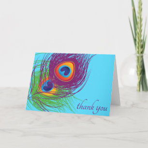 Peacock Feathers Thank You Card