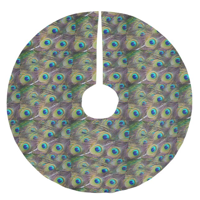 Peacock Feathers Tree Skirt (Front)