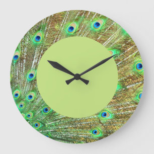 Peacock Feathers Wall Clock