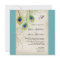 Peacock Feathers Wedding Invitation