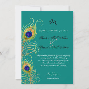 Peacock Feathers Wedding Invitation