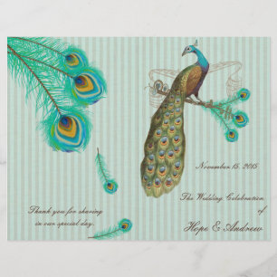 Peacock Feathers Wedding Program 2
