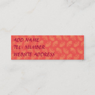 Peacock Feathers Yellow with Orange Mini Business Card