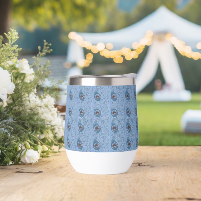 Peacock FeatherWater Bottle (Wedding)