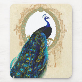 Peacock & Filigree Frame Mouse Pad