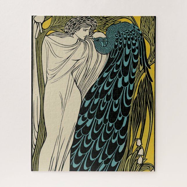 Peacock Fine Art Bird Jigsaw Puzzle (Vertical)