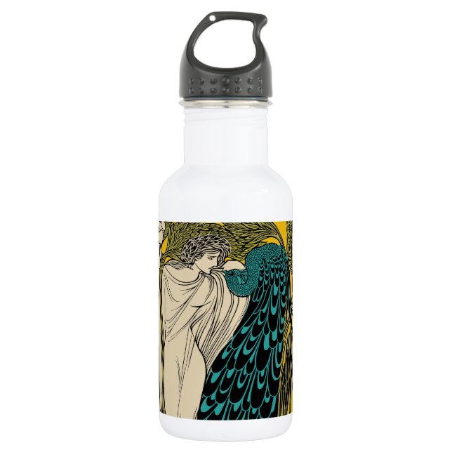 Peacock Fine Art Bird Nouveau 532 Ml Water Bottle (Front)