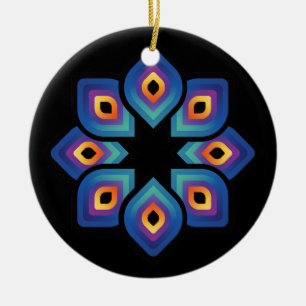 Peacock Flame (Radial) Ceramic Tree Decoration