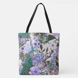 Peacock Floral Beauty Fashion Tote