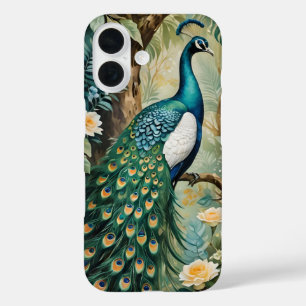 Peacock floral paisley watercolor  iPhone 16 case