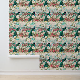 Peacock Floral Wallpaper