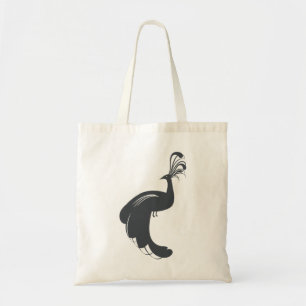 PEACOCK FLOURISH in MIDNIGHT Lightweight Tote