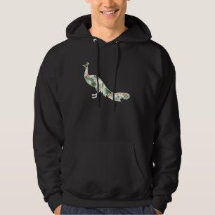 Peacock Flower Girl Print Floral Bird Hawaiian Wom Hoodie