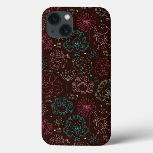 peacock flower india wallpaper vintage iPhone 13 case