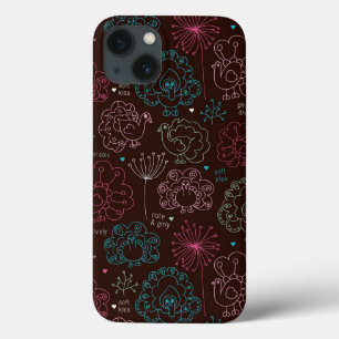 peacock flower india wallpaper vintage iPhone 13 case