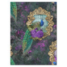 Peacock, Flowers, and Gold Frame Decoupage