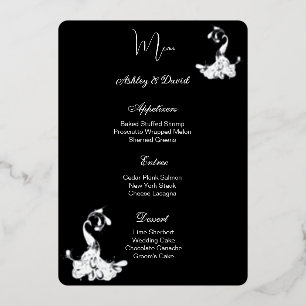 Peacock Foil Wedding Menu Card