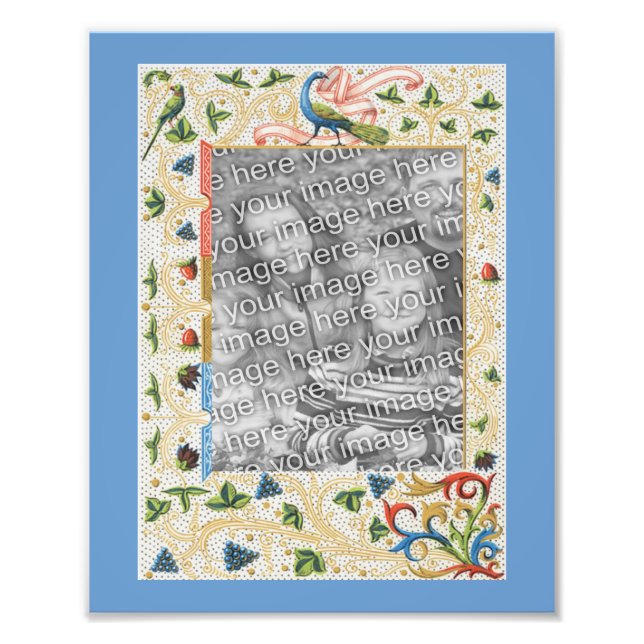 Peacock Fruit Art Template Frame Your Photo  (Front)