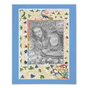 Peacock Fruit Art Template Frame Your Photo Print
