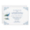 Peacock Garden in Blue White Wedding Invitation