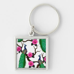 Peacock garden key ring