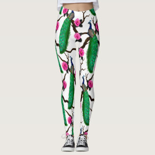 Peacock garden leggings