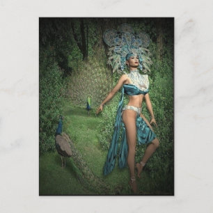 Peacock Garden Postcard