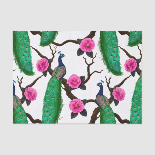 Peacock garden tissue paper (Front)