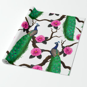 Peacock garden wrapping paper