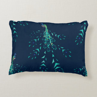 Peacock geometric pattern decorative cushion