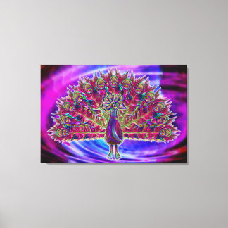 Peacock Glass 2A & 2B Options Wrapped Canvas