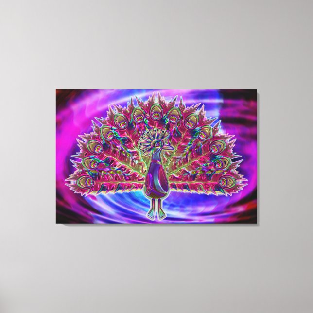Peacock Glass 2A & 2B Options Wrapped Canvas (Front)