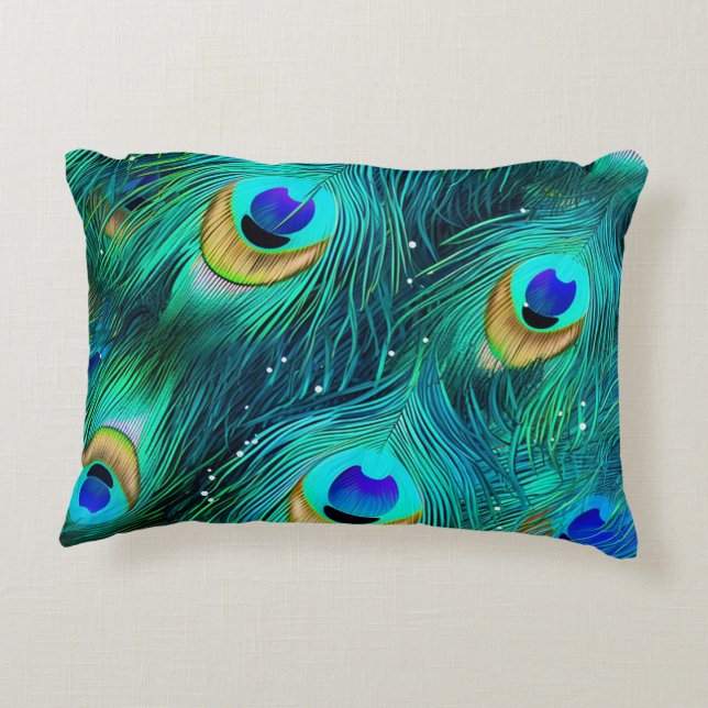 Peacock Glory Decorative Cushion (Back)