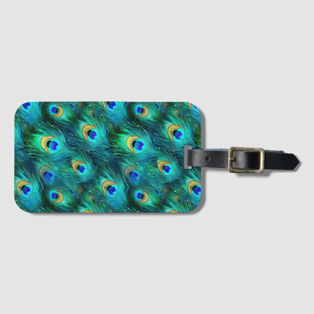 Peacock Glory Luggage Tag (Front Horizontal)