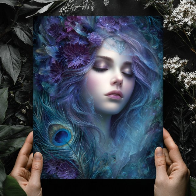 Peacock Goddess Queen Fantasy Wall Art Print (Creator Uploaded)