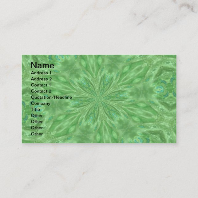 Peacock Green Business Card (Front)