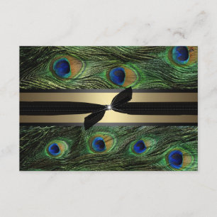 Peacock Green & Gold Wedding RSVP