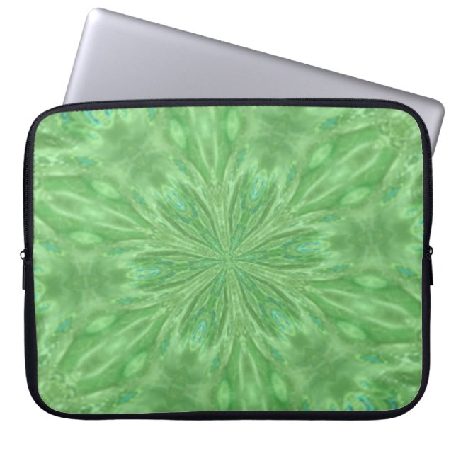 Peacock Green Laptop Sleeve (Front)