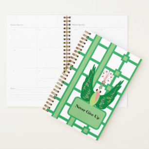 Peacock green whimsical planner