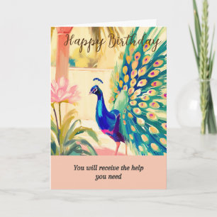 peacock happy birthday card