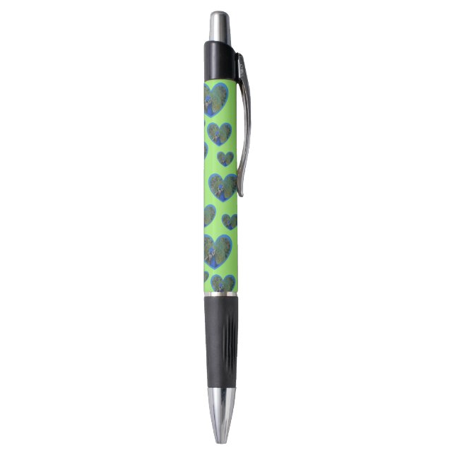 Peacock Hearts Pattern Cust. Colour Custom Pen (Bottom (Vertical))