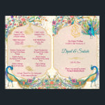 Peacock Hindu wedding details rituals program  Poster<br><div class="desc">Peacock Arabian paisley pattern Indian Hindu wedding rituals program OUTSIDE PART for DIGITAL DOWNLOAD. It's A 4 size,  comes not folded,  have to fold it yourselves - inside there is a tiny golden line on top,  should be the centre indication for scoring.</div>