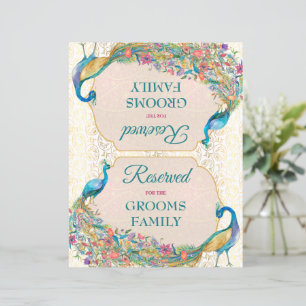 Peacock Hindu wedding reserved sign