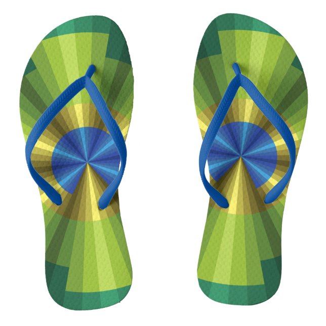 Peacock Illusion Flip Flops (Footbed)