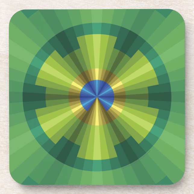Peacock Illusion Square Coaster (Front)