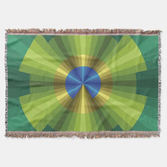 Peacock Illusion Throw Blanket (Front)