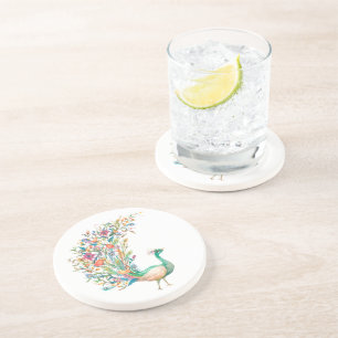 Peacock Illustration Coaster