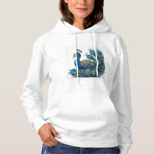 peacock in a mandala art printed hoodie