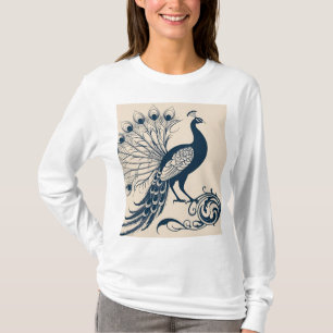 Peacock in Bloom: Art Nouveau Style T-Shirt