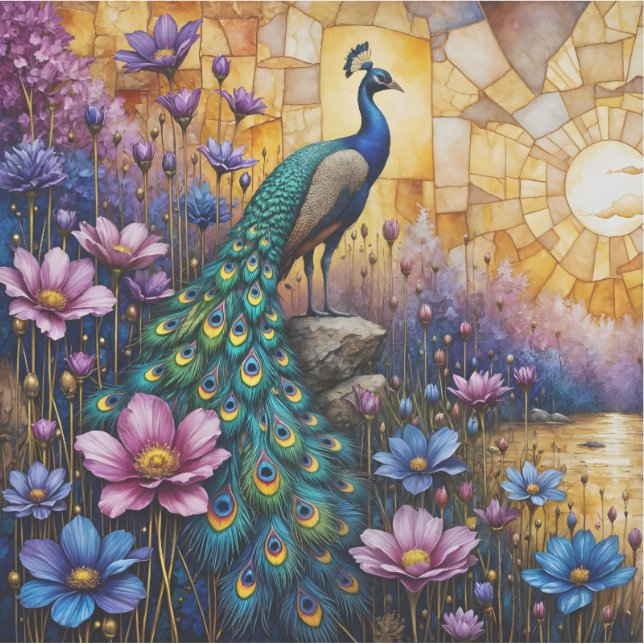 Peacock in Floral Landscape (Front)